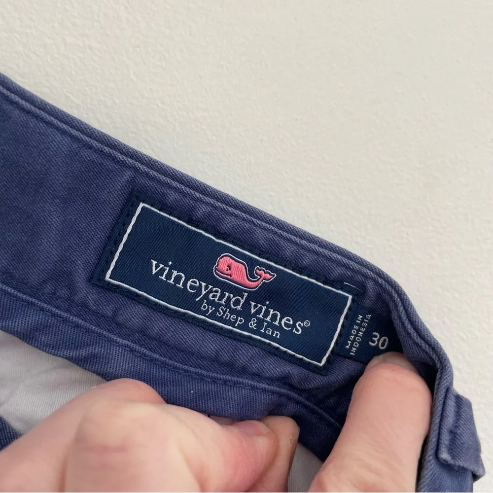 VINEYARD VINES Mens 9 Inch Stretch Breaker Shorts Blue Cotton Blend Chino Shorts
